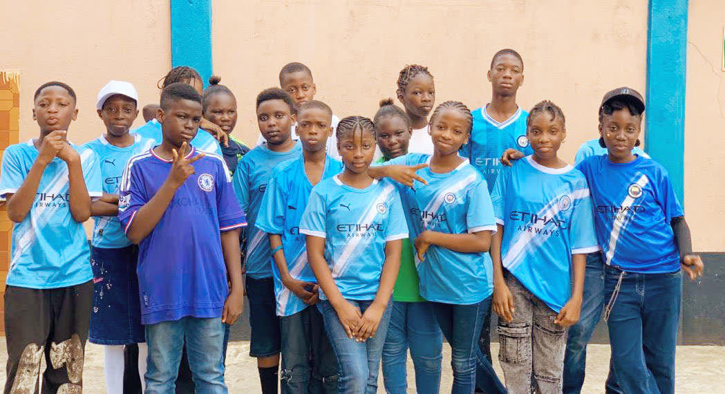 Students in Sports Jerseys Training